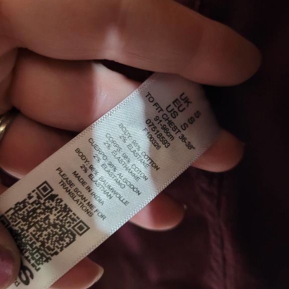 ASOS Burgundy Corduroy Long Sleeve Button Down Shacket Womans Size Small - Picture 5 of 5